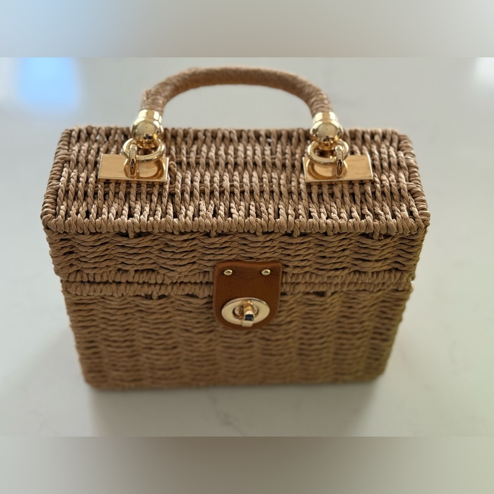 Chic Tan Woven Mini Bag